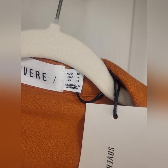 Sovere Alto Wrap Tie Shirt Dress In Ginger w/ POCKETS. Size M NWT - Picture 2 of 8